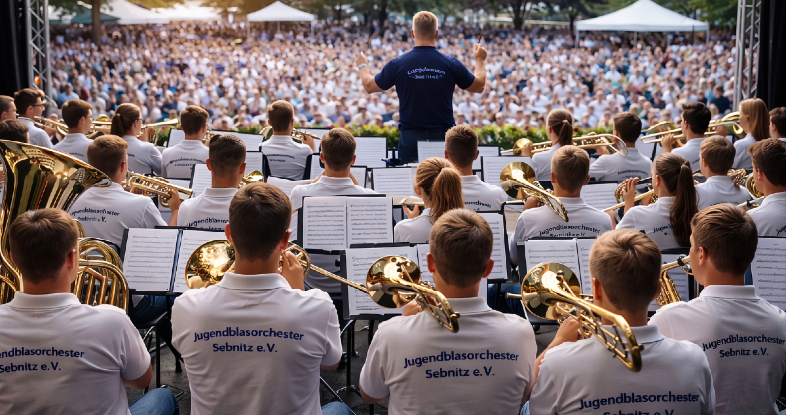 Jugendblasorchester Sebnitz bei einem Auftritt mit moderner Blasmusik