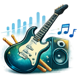 Grafik Gitarre und Box