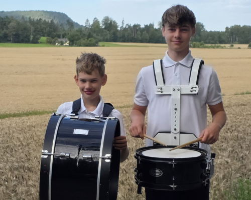 Schlagzeugregister im Jugendblasorchester Sebnitz