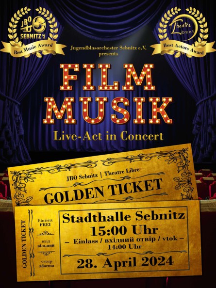 Plakat Filmmusik Live-Act in Concert 2024 mit Golden Ticket